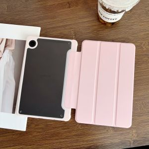 Transparent crystal tablet protective case with pen slot suitable for Samsung Galaxy A9 A11 A9 Plus S6 flip magnetic Stand case