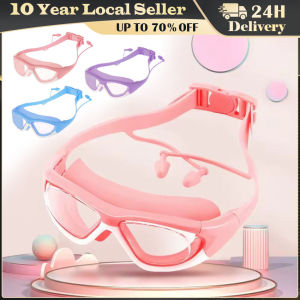High-definition Kids Swimming Goggles for Boys and Girls Anti-fog Swimming Silicone Goggles Large-frame Goggles Childrens High-definition Waterproof And Anti Fog Swimming Large Frame Glasses Convenient Goggles Silicone Connected Earplugs