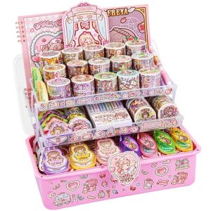 Duga New Princess Guide Booklet Adhesive Tape Decorative Material Princess Girl Heart Cute Popular Notebook Tape Roll Quiet Book Matching Set