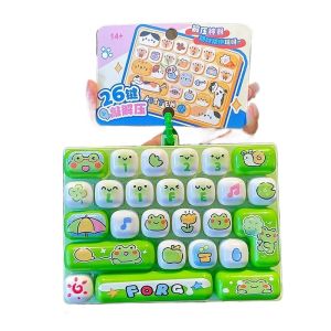 Bandai | 26Grid Keycap Clicker Anti Stress Fidget Keyboard Keychain Decompression Button Cartoon Hand Relax Party Favor Gift 26구 키캡 키링***