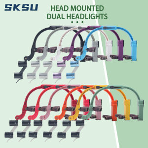 LED Dental Head Mounted Headlights Dual Lights Surgical Ear Nose Throat Lighting Cosmetic Medical Illumination