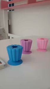Tempat Pensil Meja Standing Unik With Suction Storage Box Silicone Tempat Sampah Mini Tong Sampah Meja Trash Bin Kecil
