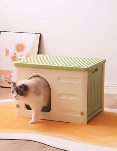 PET CASTLE Premium Cat House Weatherproof Outdoor Cat House Warm Insulated Feral Cat House Shelter for Outdoor Indoor