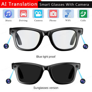 Camera Smart Glasses With Camera For Taking Photos & Recording Videos HD 1080P Polarized Anti-blue Light Sunglasses Sports DVR