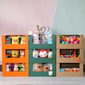 Brown Packing Paper Quality Stackable Minimalist Toy Finishing Storage Box Snack Wardrobe Clothes Basket Sundries Handy Gadget Box