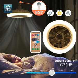 Socket Air Wireless Ceiling Fan Light with Remote Control3 Fan Speeds Ceiling Lights for LivingDiningWorking Space