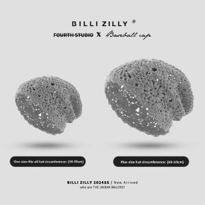 BILLI ZILLY | Handmade Knitted Beanie Hat Thin Lacy Retro Style
