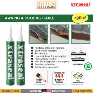 XTRASEAL Awning & Roofing Caulk 525g/400ml (Grey) | Membaiki Bumbung Bocor
