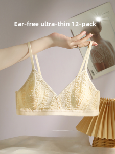 Comfortable Lace French Style Triangle Cup Bra for Women Ultra-Thin Summer Bra with Rabbit Ear Design Perfect for Young Adults