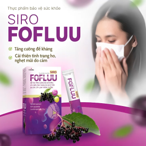 Siro FOFLUU tăng sức đề kháng hỗ trợ giảm ho nghẹt mũi do cảm lạnh - Dạng gói tiện lợi hộp 30 gói - Green Pharma