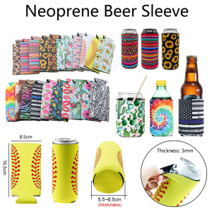 1/2/5PCS Portable Neoprene Beer Sleeve Insulated From Cold And Heat Sleeve For Coke Sleeve RTS Slim 330ML Can Cover 12OZ Beer