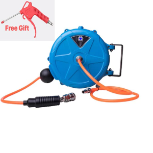 10M / 15M / 20M PU AIR HOSE REEL WITH AIR GUN RETRACTABLE AUTO REWING HOSE PIPE PNEUMATIC REEL AIR BLOWER GUN WALL MOUNT