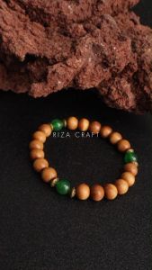 JADE STIGI BRACELET - Gelang Aesthetic Kayu Stigi Laut Mix Batu Kristal Akik Giok Hijau Kesehatan Asli Original Pria Wanita Keren Terbaru