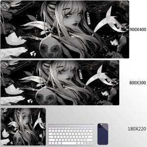 Bandai | XXL Mouse Pad YUki Aim Gaming Speed Mouse Mat Game Premium Anime Girl Mousepad Professional E-Sports Gamer Desk Mat Keyboard Mat