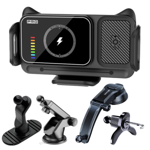 Q300 Universal Car Phone Holder Charging Stand 360° Rotation Mount for Samsung Galaxy Fold 6 5 4 3 Z Flip S25 S24 Iphone 17 16