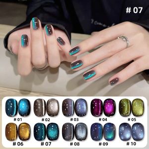 Sơn Móng Tay Gel MIANEL 10ML Dòng Khói Sa Mạc Màu Nâu Nền Xanh Lá Nhạt Óng Ánh Mắt Mèo Móng Mùa Thu 2025 Mới