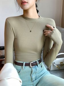 MiiOW | Womens Round Neck Knitted Long Sleeve Base Shirt Slim Fit High End Inner Wear Fashionable Spring Autumn Winter New Arrival