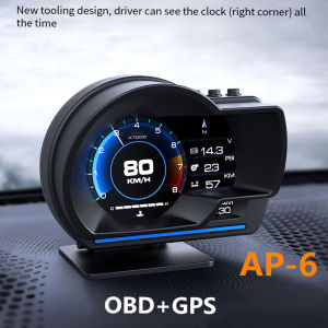 Car Head up Display OBDⅡ+GPS Smart Gauge High Definition Speedometer Car Diagnostic Tool OBD Fault Code Elimination Safe Drivin