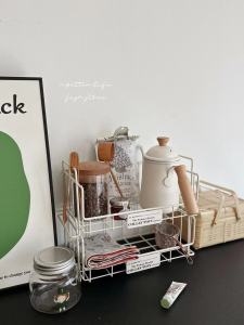 Matte Japanese Style Iron Art Storage Rack & Coffee Can Organizer: A Multi-functional Home Decorative Metal Shelf