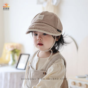 Childrens Cotton Linen Spring Thin Duckbill Cap Boys Girls Large Brim Sun Protection Fisherman Hat Baby Sunshade Cap