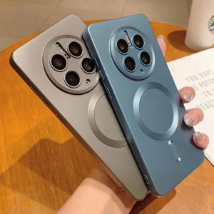 For Samsung Galaxy Z Flip 3 4 5 Phone Case With Lens Films MagSafe Matte Solid Color Soft TPU Shockproof Wireless Charging Camera Protection Phone Cover