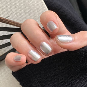 Pure Silver Sparkling Twomoons Water-Based Nail Polish Quick Dry Low Odor Fast Drying Glossy Finish Nail Paint for Women