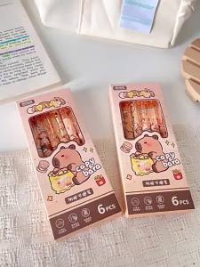 Set 6 Bút Gel Mực Xanh Xóa Được CapyBara Viết Êm Tay Nét Đẹp BEYOU