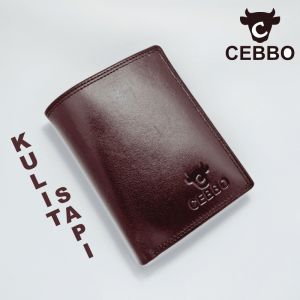 Cebbo Dompet Kulit Sapi Pria Berkualitas Resleting Dompet Kulit Sapi Model Berdiri 3/4 Dompet Pria Kulit Pull Up Kulit Tebal