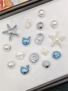 16PCS Luxury Ocean Starfish ABS Shoe Charms Accessories Scallop Mermaid Clogs Shoe Buckles DIY Decorations Jellyfish Shoe Clips