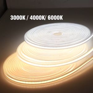 Super Bright 220V COB LED Strip Light 10M/15M/20M 288LEDs/m Flexible COB LED Lights Waterproof Outdoor Lighting with 1.5m Plug Switch