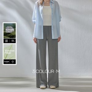 3COLOUR·S | Elastic High Waist Loose Wide Leg Comfortable Slimming Thin Trousers