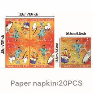 Hasbro | Cartoon Danny Go Birthday Party Decorations Paper Cups Plate Banner Tablecloth Disposable Tableware Napkins Party Supplies Gifts