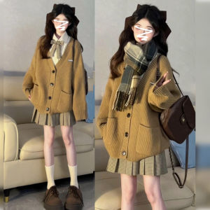 PEIZIXUAN | Cozy Style Loose Sweater Coat For Short Girls