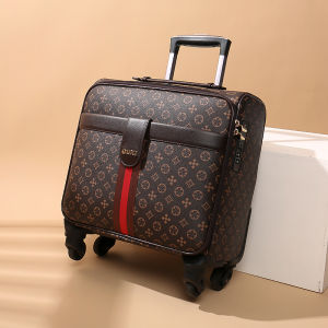 Ladies Travel Suitcase Handbag Small Lightweight Quality Pull Rod Coded Box 14 Inch Sub-Mother Son-Like Durable PU Business OL Style Floral Pattern