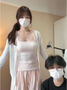 YUEZHONGWEI | White U-neck Halter Top Women Summer Outdoor Wear Slim Fit Short Sleeveless Vest Fashionable Commute Style Backless Design