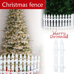 3Pcs Christmas Tree Fence Detachable PVC Mini Plastic with White Picket Fence DIY Christmas and New Year Decorations 30×10cm
