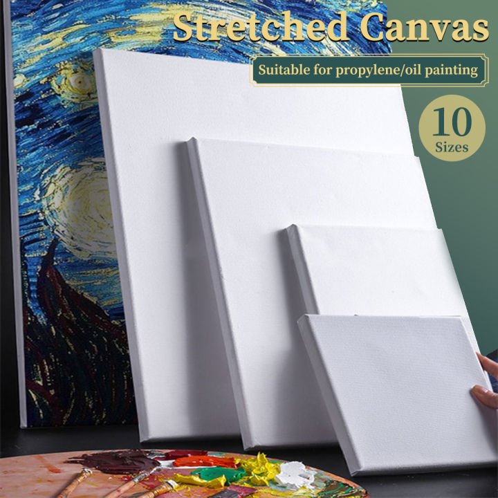 Artist Canvas Board for Painting, 100% Cotton Canvas Panels Painting Plain  with Wooden Frame, Blank Flat Canvas Art Panels Canvases for Oil & Acrylic  Painting (Multiple sizes)