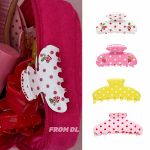 Dotted Rhinestone Acetate Hair Clip White