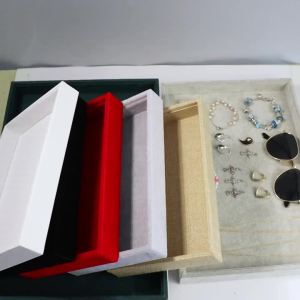 Velvet Jewelry Display Tray Exquisite Jewellery Holder Portable Ring Earrings Necklace Organizer Storage Box Organizator Trays