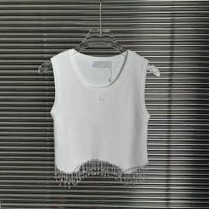 เสื้อกล้ามประดับคริสตัลขนาดใหญ่สำหรับผู้หญิงไซส์ใหญ่ ทรงหลวม สไตล์ทำงาน แขนกุด คอวี ทรงเข้ารูป แขนกุด ทรงเข้ารูป