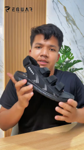 Sandal Pria Flip Flop Elegan Motif Geometris Warna Abu Gelap Bahan Poliester Ringan Lentur