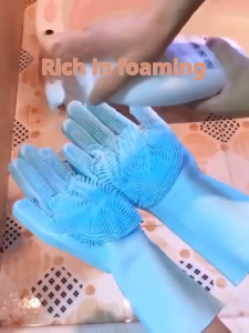 Pet Bath Gloves Silicone Gloves Anti-scratch Anti-bite Hair Remover Cleaning Dishwashing Gloves