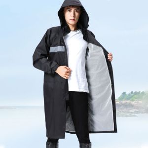 【COD】เสื้อกันฝน เสื้อกันฝนมีฮู้ด ตัวเสื้อยาว มีแถบสะท้อนแสง เหมาะสำหรับใส่ขับรถจักรยานยนต์ เสื้อกันฝนผู้ใหญ่ เสื้อกันฝนแบบหนา