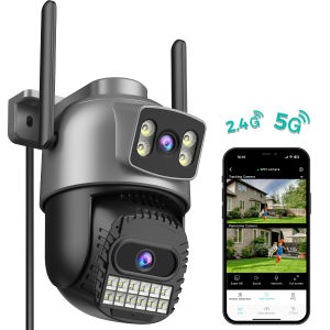 BESDER | BESDER 10MP 5K IP Camera Outdoor Security Wifi PTZ Dual Lens 5G HD Surveillance with Human Detection Tracking And Night Vision