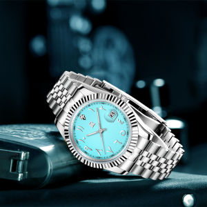 Đồng Hồ Cơ Nam Ice Blue Design Thép Không Gỉ Tự Động Chất Lượng Cao Tinh Thể Sapphire Dạ Quang Lịch 50m Chống Nước