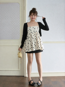 JULULOOK | Bộ Đồ Kích Cỡ Lớn Hoa Văn Chấm Bi Vintage