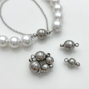 Non-Fading Titanium Steel Magnetic Clasps for DIY Handmade Bracelet Necklace Jewelry Accessories round Strong Magnet Buckles