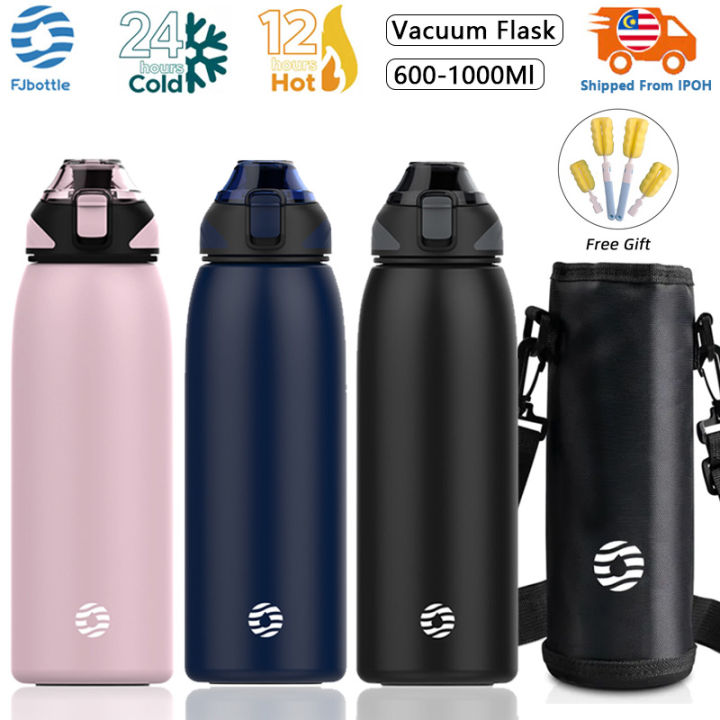 FJbottle 1000ML(34Oz) Thermos Bottle Free Gift Double Wall Stainless ...