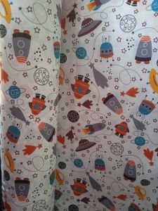 kain bahan polymicro lebar 240cm harga per 50cm motif luar angkasa