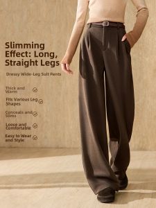 MOHANYIMEI | Elastic TR Pants with Layered Pleat Design